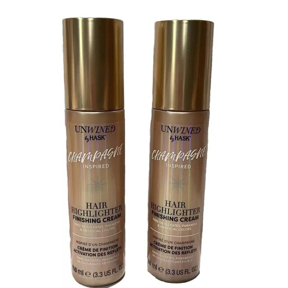 2pk Unwined by HASK Champagne Inspired Hair Highlighter Finishing Cream 3.3oz